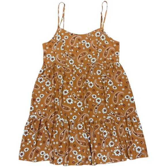ALTAR'D STATE Babydoll Mini Sundress Tiered Burnt Orange- Size Medium‎ - Picture 1 of 6